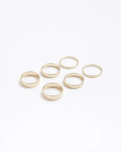 Gold band rings multipack