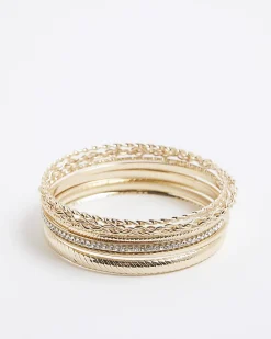 Gold Bangle Bracelet Stack