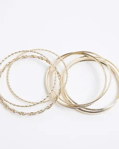 Gold Bangle Bracelet Stack