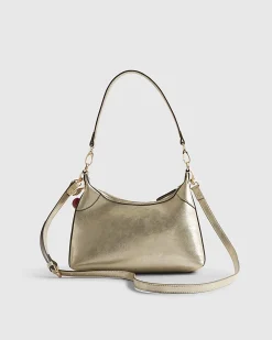 Gold Cherry Charm Shoulder Bag