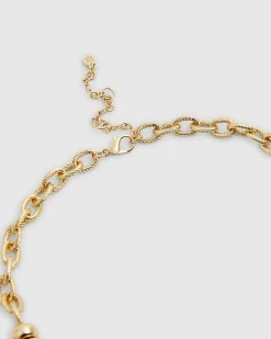Gold coin collar necklace