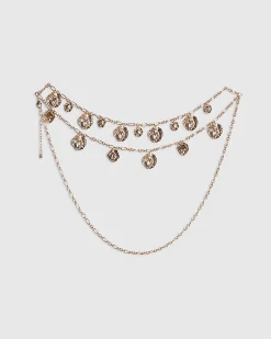 Gold Coin Drape Chain Belt