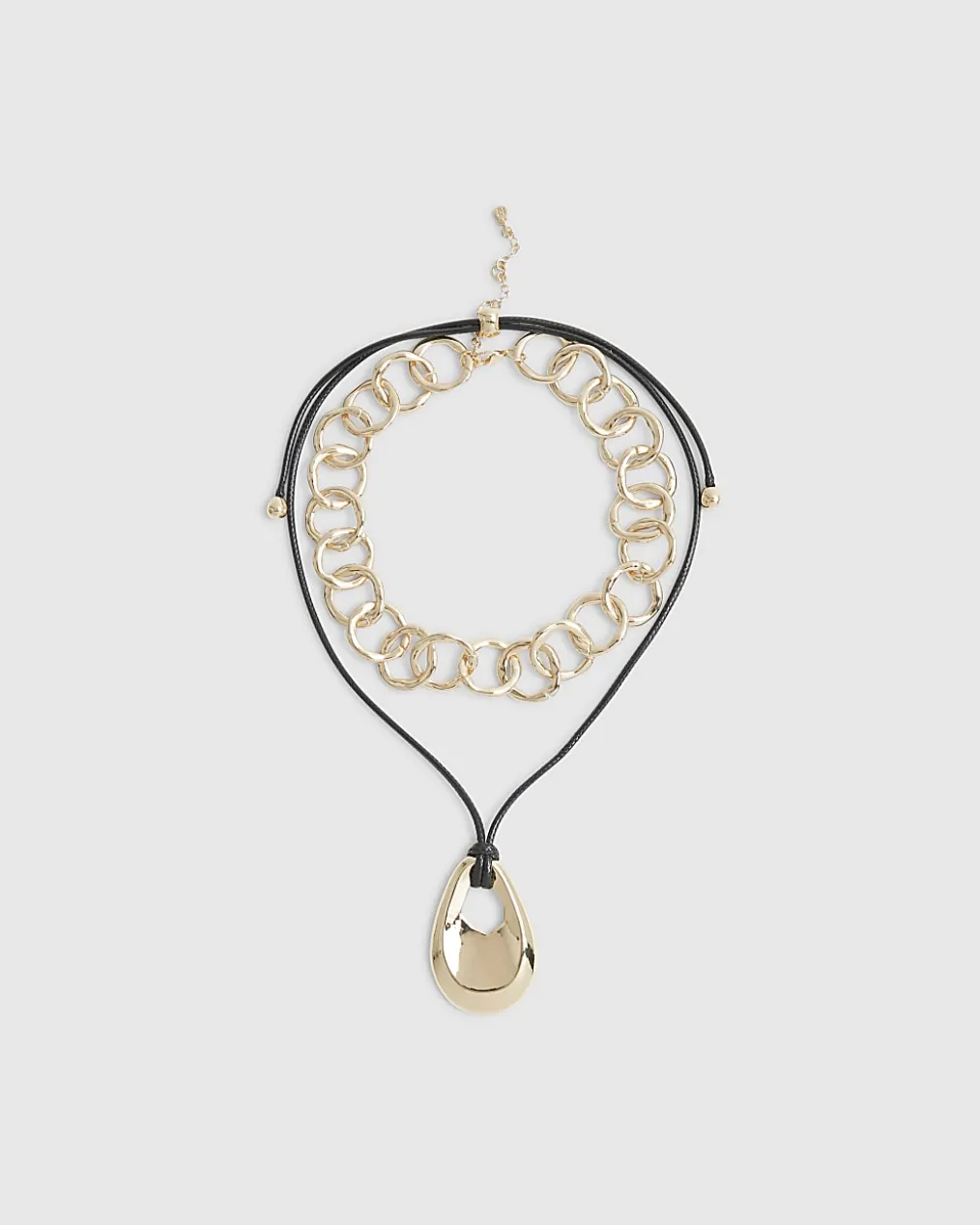Gold Cord Chain Multirow Necklace