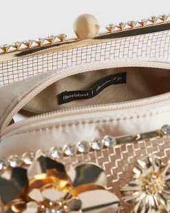 Gold Cylinder Floral Cage Bag