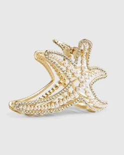 Gold Diamante Starfish Claw Clip