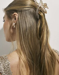 Gold Diamante Starfish Claw Clip