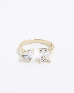 Gold Diamond Simulant Ring
