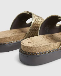 Gold Double Strap Footbed Sandals