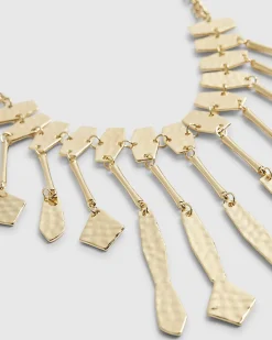 Gold Drop Pendant Collar Necklace