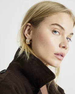 Gold Eye Hoop Earrings