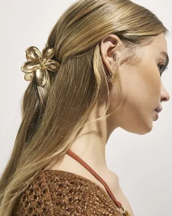 Gold Flower Claw Clip