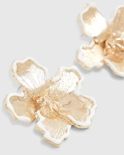 Gold Flower Stud Earrings