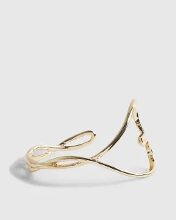 Gold Heart Cuff Bracelet