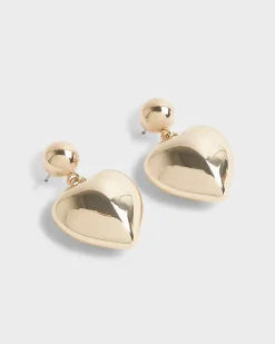 Gold Heart Hoop Earrings
