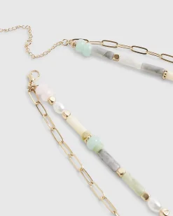 Gold layered beaded necklace