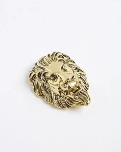 Gold Lion Brooch