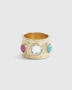 Gold Mixed Stone Ring