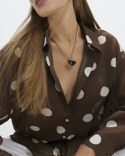 Gold Murano Heart Pendant Necklace