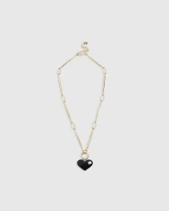 Gold Murano Heart Pendant Necklace
