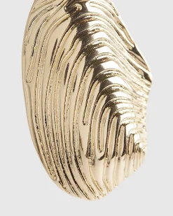 Gold Mussel Shell Stud Earrings