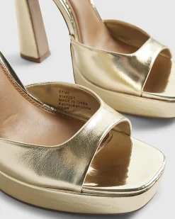 Gold Open Back Platform Sandals