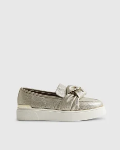 Gold Ring Twist Slip On Trainers