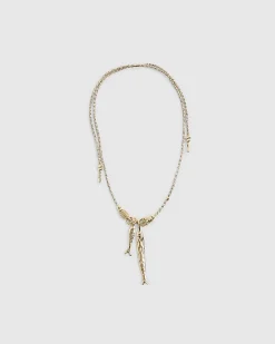Gold Sardine Corded Necklace