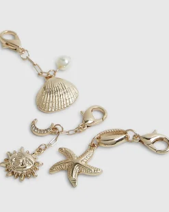 Gold Shell Bikini Charms 4 pack