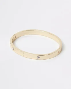 Gold stainless steel heart cuff bracelet