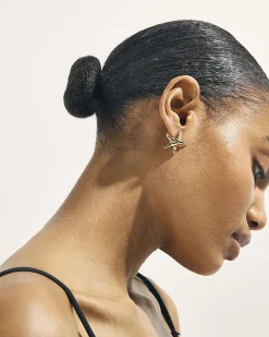 Gold Starfish Stud Earrings