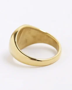 Gold Steel Signet Ring