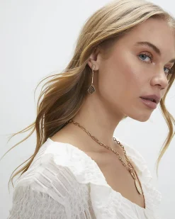 Gold Stick Drop Earrings