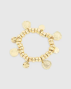 Gold Stretch Coin Bracelet