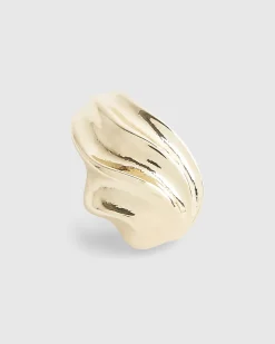 Gold Swirl Domed Stud Earrings