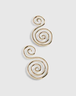 Gold Swirl Drop Earrings