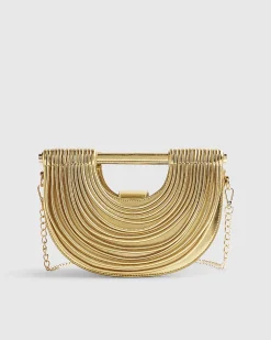 Gold Tube Clutch Bag