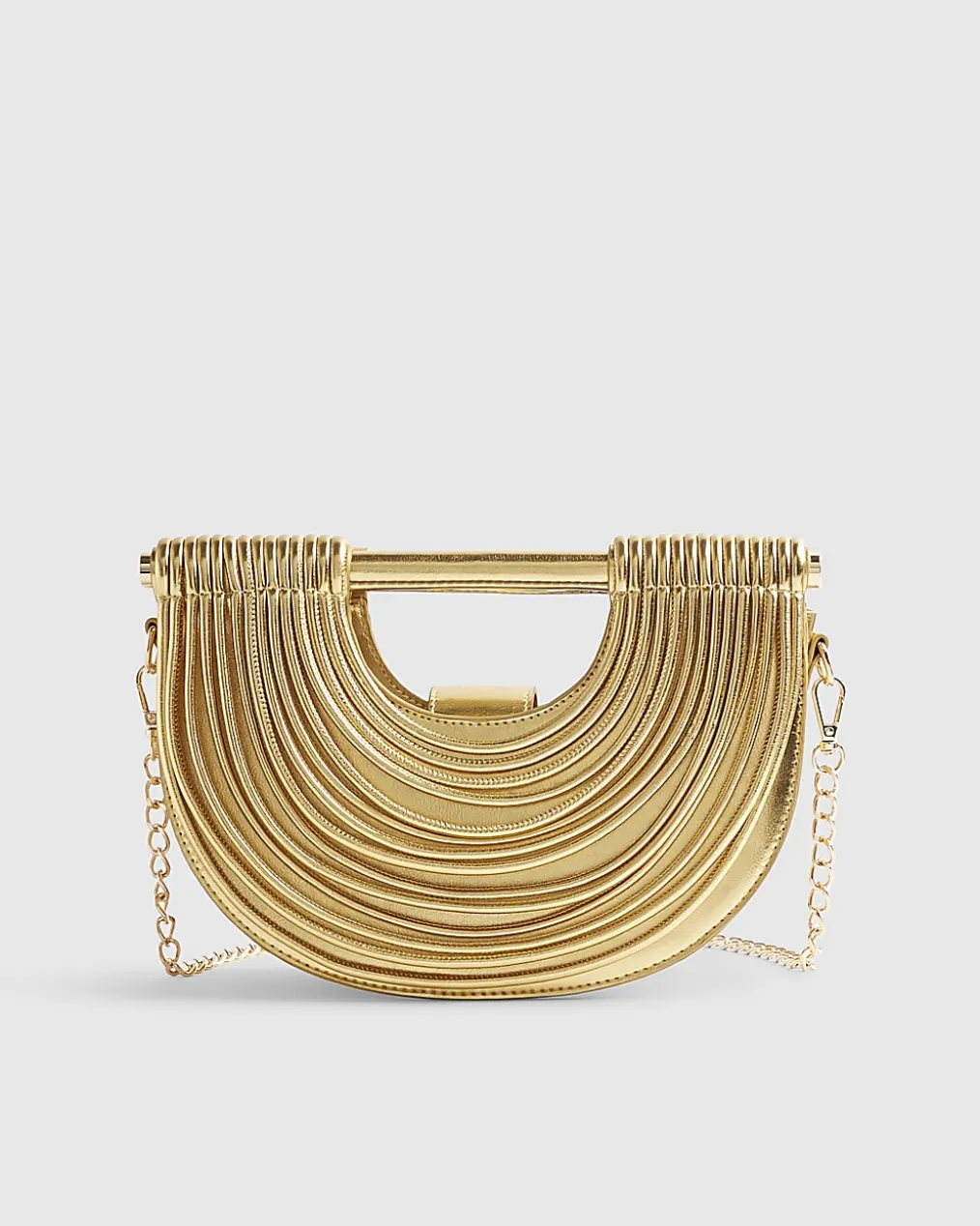 Gold Tube Clutch Bag