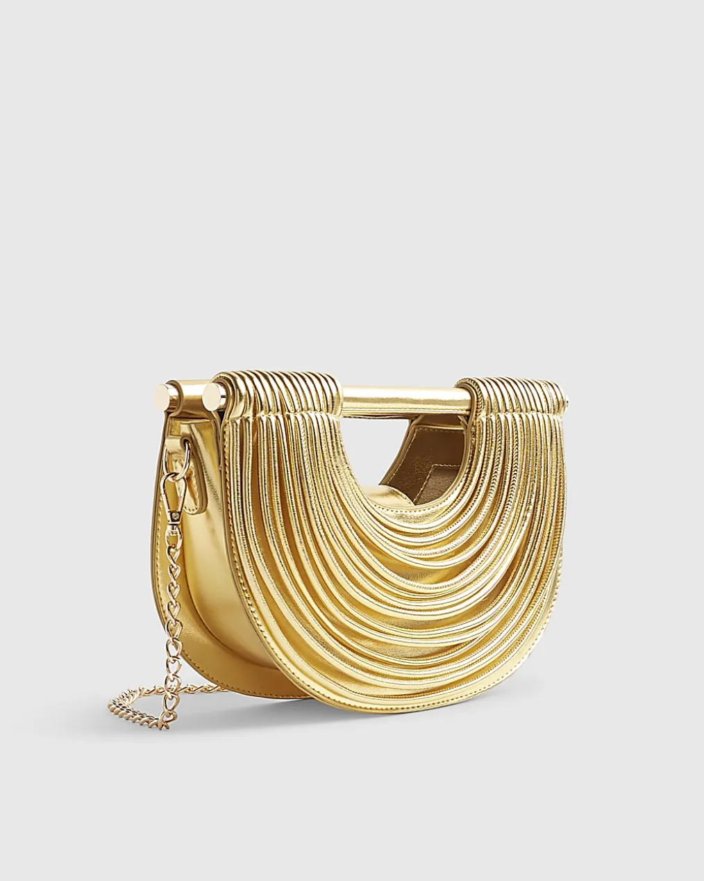 Gold Tube Clutch Bag