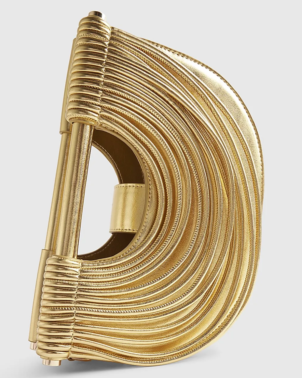 Gold Tube Clutch Bag