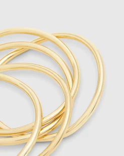 Gold Wave Bangle Stack