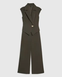 Green Cap Sleeve Wide Leg Jumpsuit