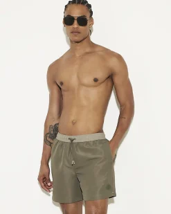 Green Colourblock Swim Shorts