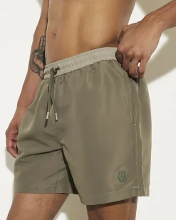 Green Colourblock Swim Shorts