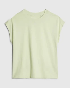 Green Cotton Grown On Sleeve T-Shirt