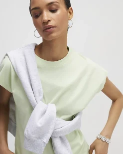 Green Cotton Grown On Sleeve T-Shirt