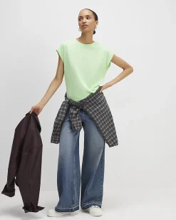 Green Cotton Short Sleeve T-shirt