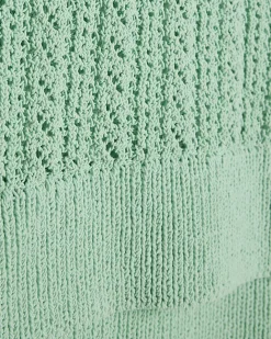 Green Crochet Knit Vest Top
