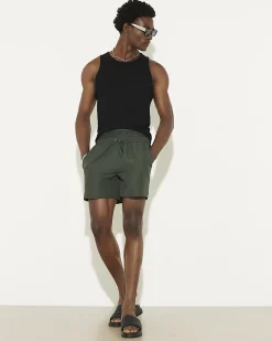 Green Double Waistband Swim Shorts
