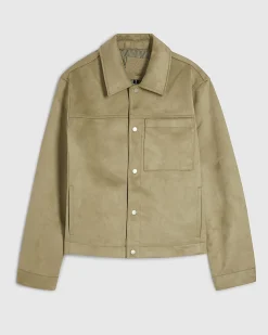 Green Faux Suede Shacket