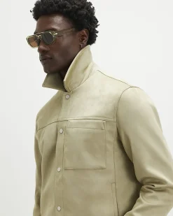 Green Faux Suede Shacket